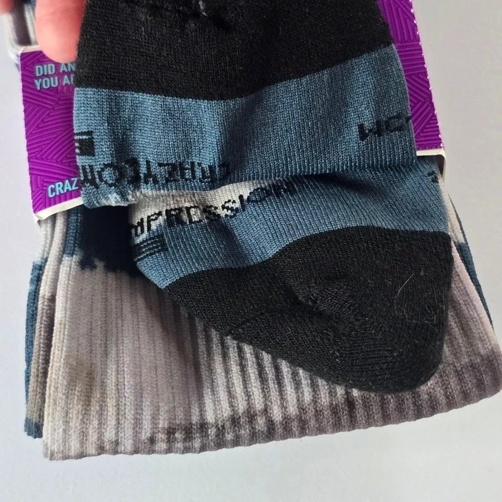 Crazy Compression Multicolor Socks‎ 2pk Graduated Performance Women XS Athletic